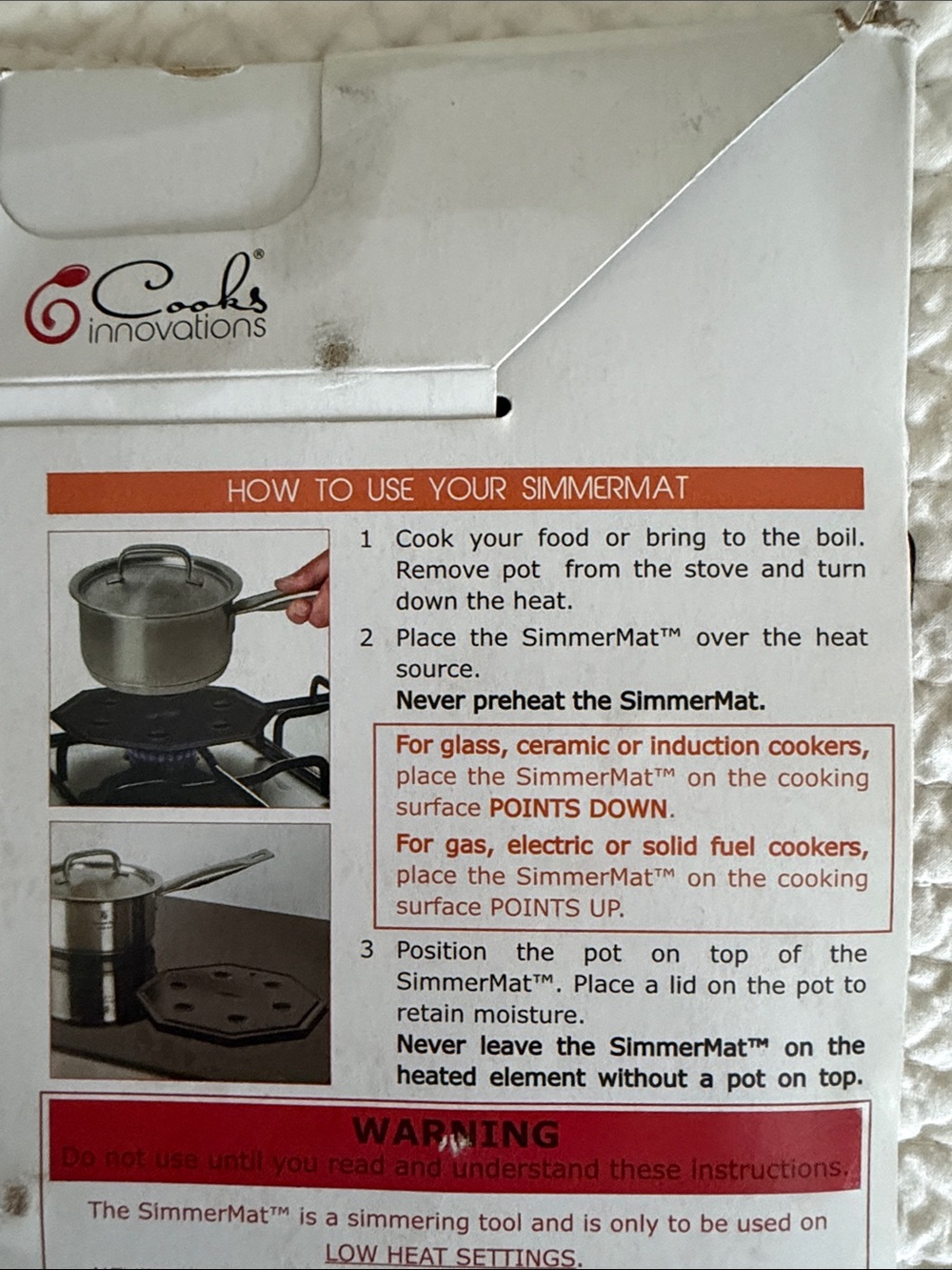 SimmerMat Heat Diffuser - Black, Cooks Innovations. 8” metal - Picture 9 of 11